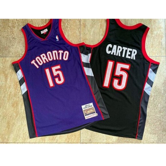 Mens Vince CarterPurple Black StitchedJersey